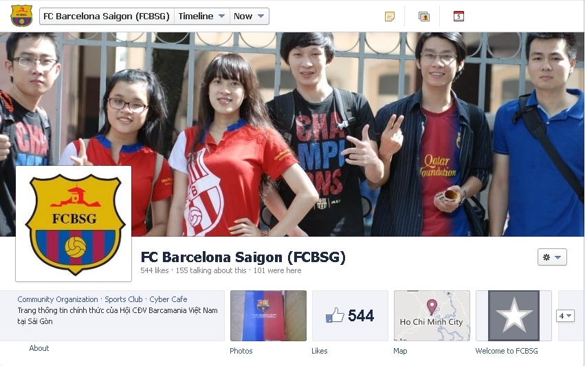 Ảnh chụp trang facebook của FCB Sài Gòn