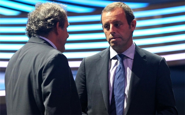Rosell ít có cơ hội được gặp gỡ Platini nhưng tiếng nói của Barça luôn có trọng lượng
