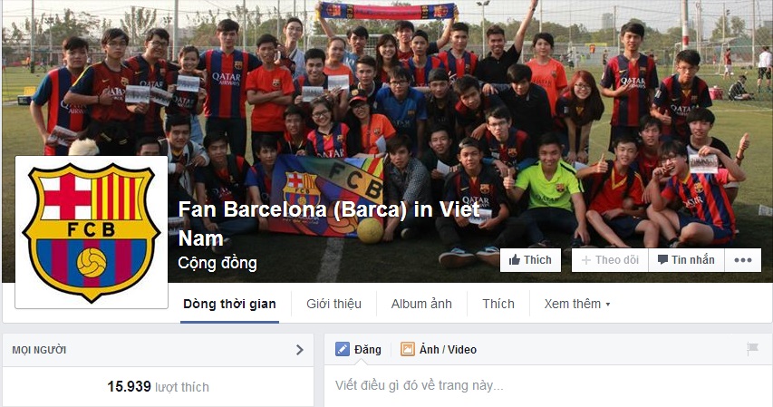 Banner của trang Fan Barcelona (Barca) in Viet Nam